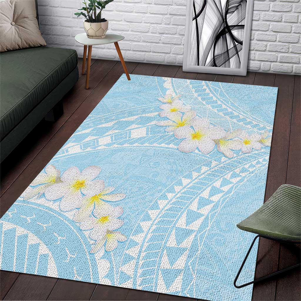 Polynesian Vintage Floral Area Rug Azure Motifs - Polynesian Pride