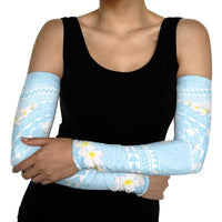 Polynesian Vintage Floral Arm Sleeves Azure Motifs - Polynesian Pride