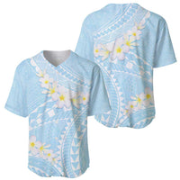 Polynesian Vintage Floral Baseball Jersey Azure Motifs - Polynesian Pride