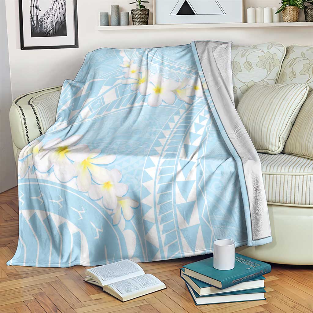 Polynesian Vintage Floral Blanket Azure Motifs - Polynesian Pride