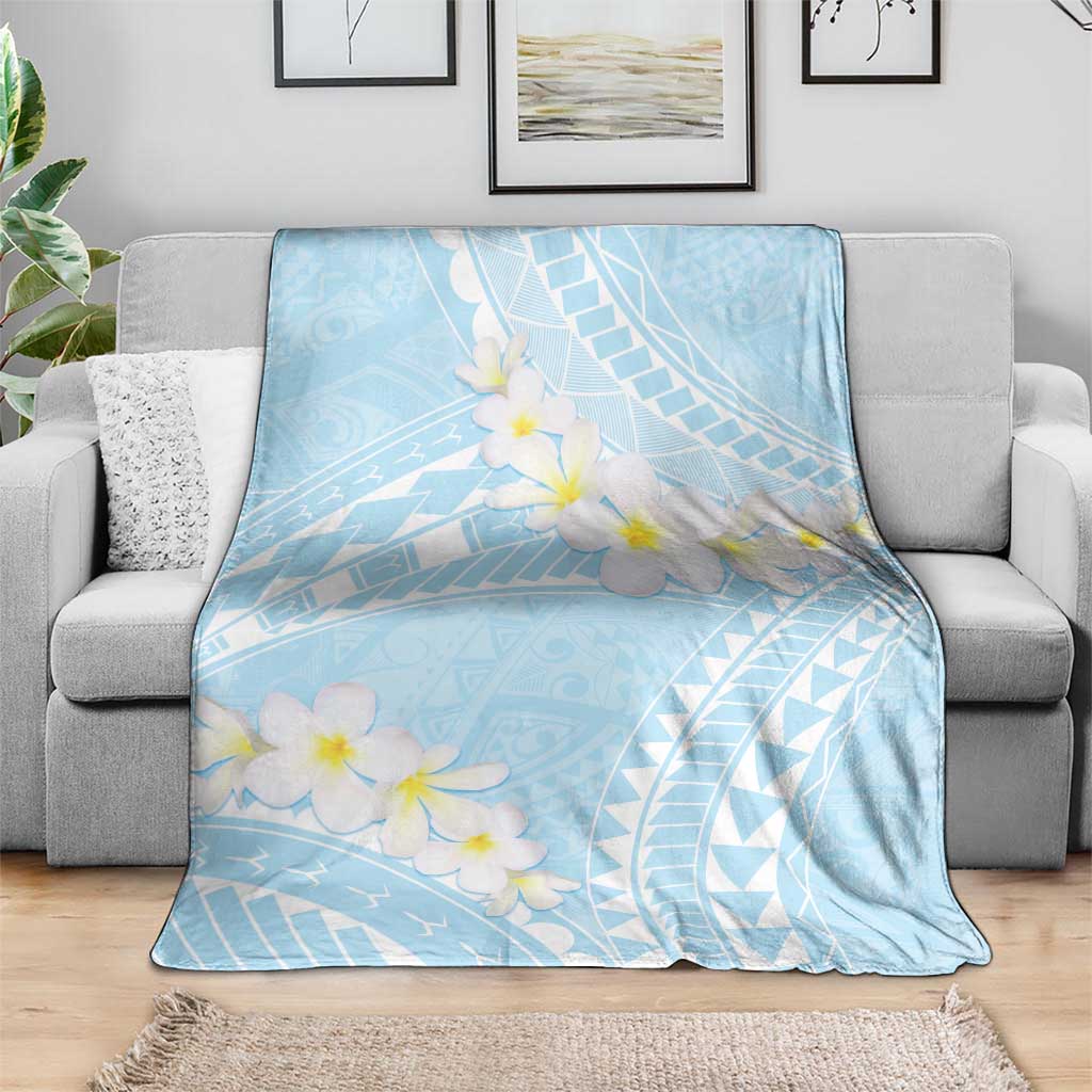 Polynesian Vintage Floral Blanket Azure Motifs - Polynesian Pride