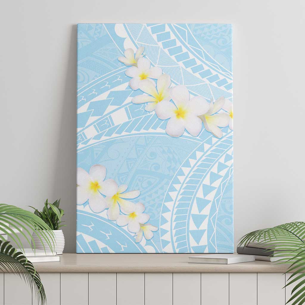 Polynesian Vintage Floral Canvas Wall Art Azure Motifs - Polynesian Pride