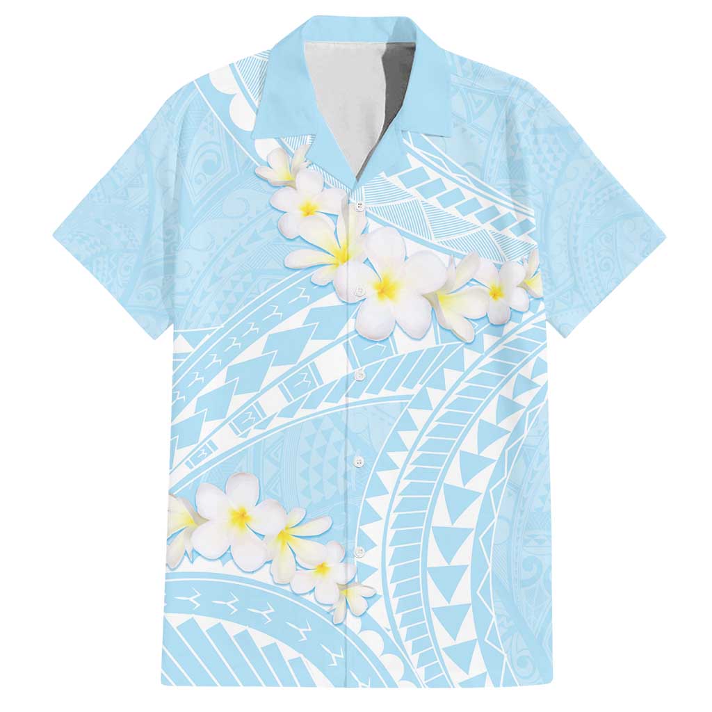 Polynesian Vintage Floral Family Matching Long Sleeve Bodycon Dress and Hawaiian Shirt Azure Motifs - Polynesian Pride