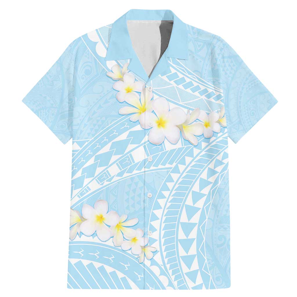 Polynesian Vintage Floral Family Matching Mermaid Dress and Hawaiian Shirt Azure Motifs - Polynesian Pride