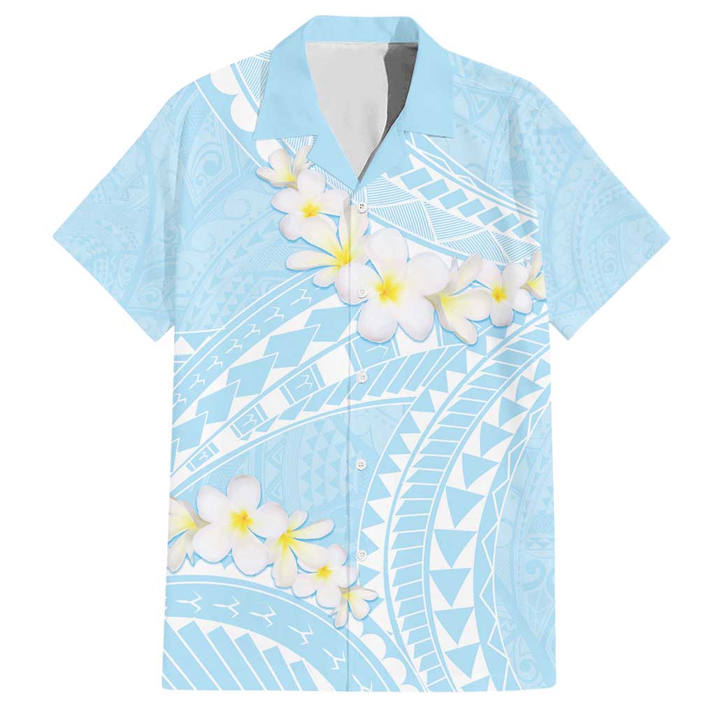 Polynesian Vintage Floral Family Matching Short Sleeve Bodycon Dress and Hawaiian Shirt Azure Motifs - Polynesian Pride