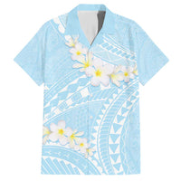 Polynesian Vintage Floral Family Matching Short Sleeve Bodycon Dress and Hawaiian Shirt Azure Motifs - Polynesian Pride