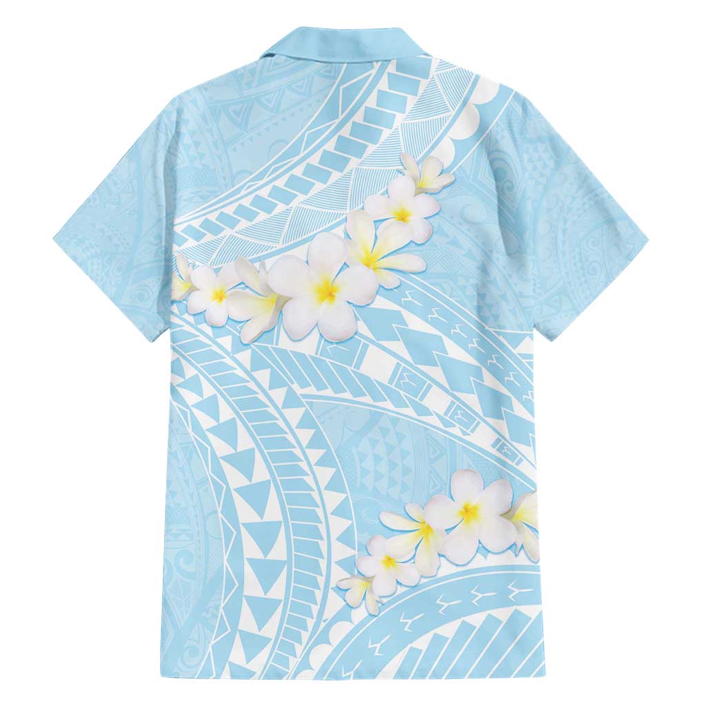 Polynesian Vintage Floral Family Matching Short Sleeve Bodycon Dress and Hawaiian Shirt Azure Motifs - Polynesian Pride
