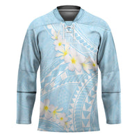 Polynesian Vintage Floral Hockey Jersey Azure Motifs - Polynesian Pride