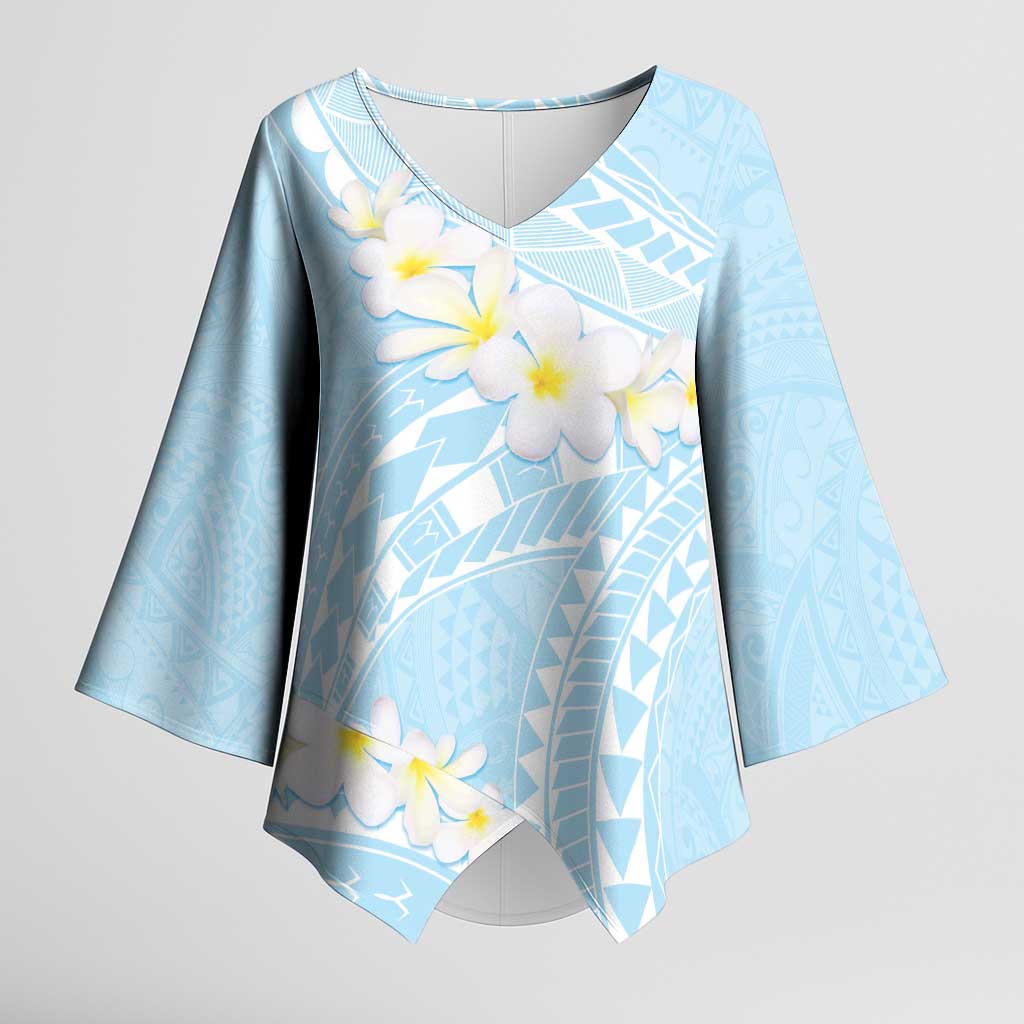 Polynesian Vintage Floral Kimono Sleeve Blouse Azure Motifs - Polynesian Pride