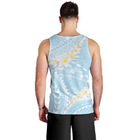 Polynesian Vintage Floral Men Tank Top Azure Motifs - Polynesian Pride