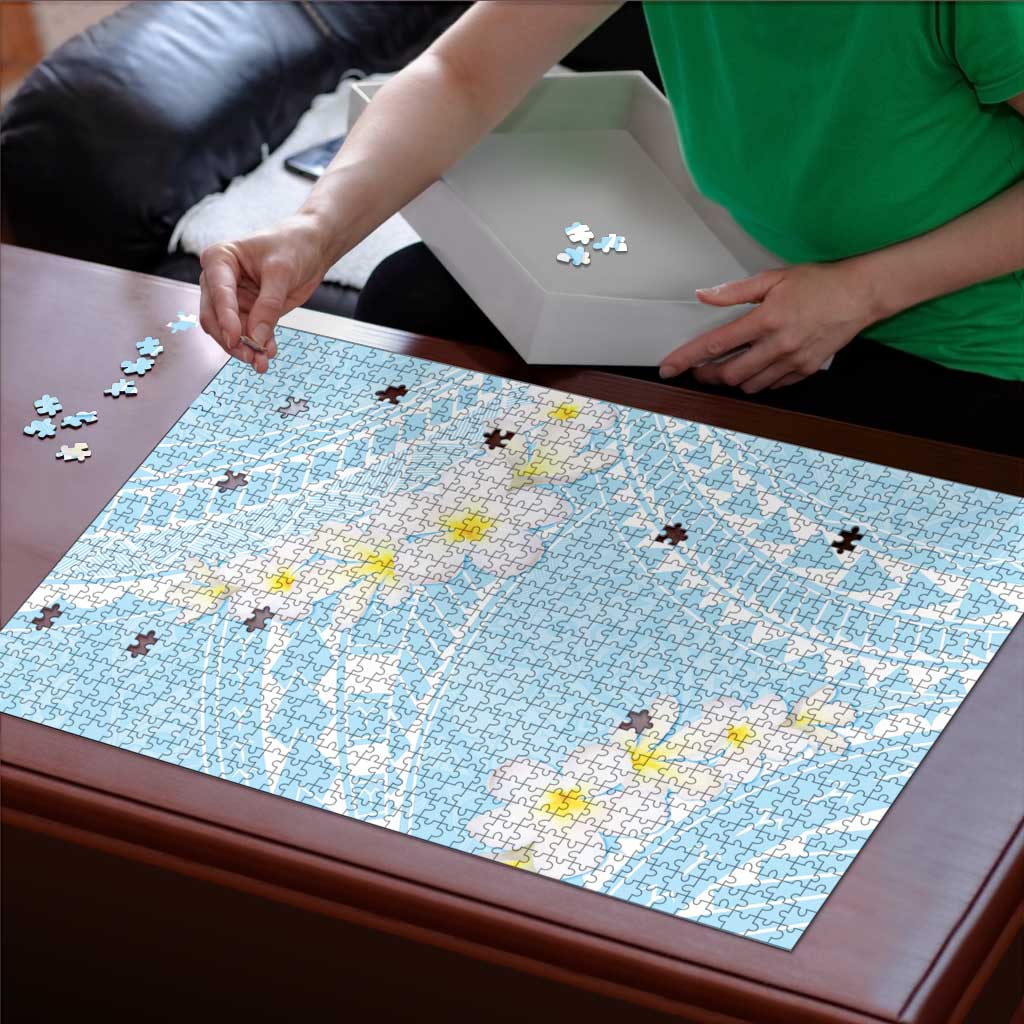 Polynesian Vintage Floral Puzzle Azure Motifs - Polynesian Pride