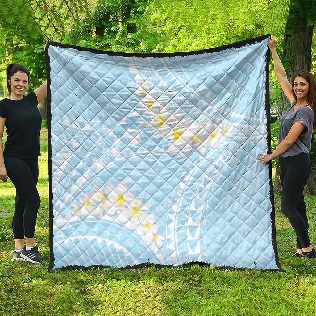 Polynesian Vintage Floral Quilt Azure Motifs - Polynesian Pride