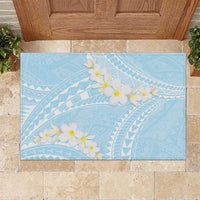 Polynesian Vintage Floral Rubber Doormat Azure Motifs - Polynesian Pride