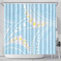 Polynesian Vintage Floral Shower Curtain Azure Motifs - Polynesian Pride