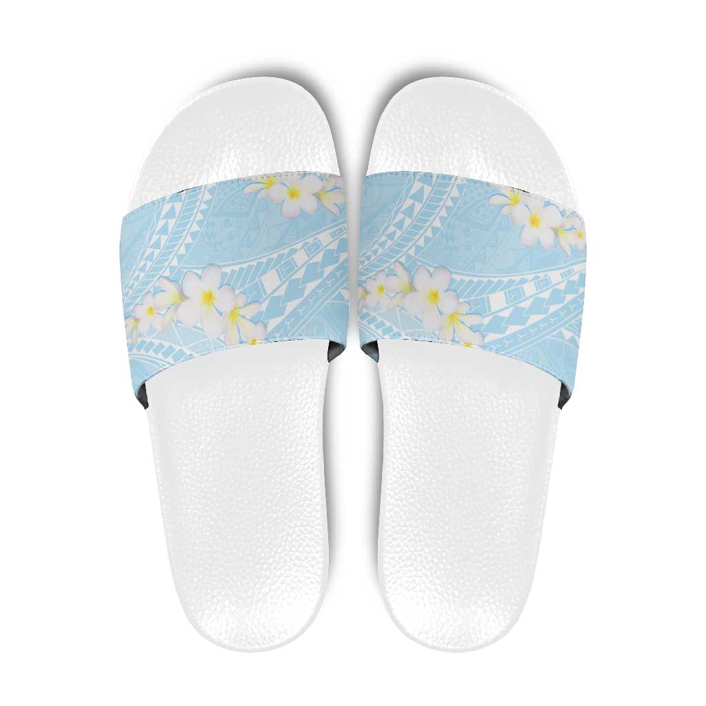 Polynesian Vintage Floral Slide Sandals Azure Motifs - Polynesian Pride