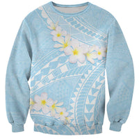 Polynesian Vintage Floral Sweatshirt Azure Motifs - Polynesian Pride