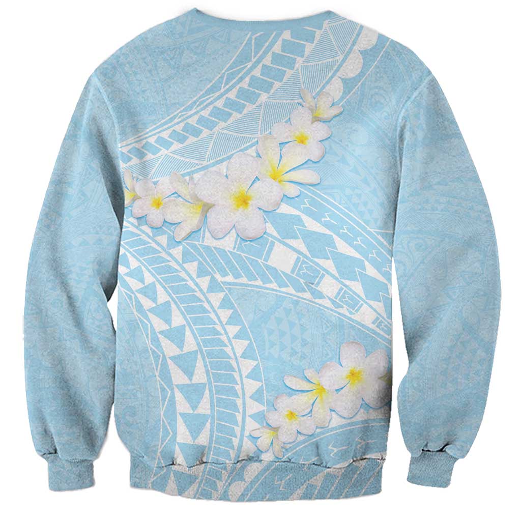 Polynesian Vintage Floral Sweatshirt Azure Motifs - Polynesian Pride