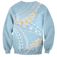 Polynesian Vintage Floral Sweatshirt Azure Motifs - Polynesian Pride