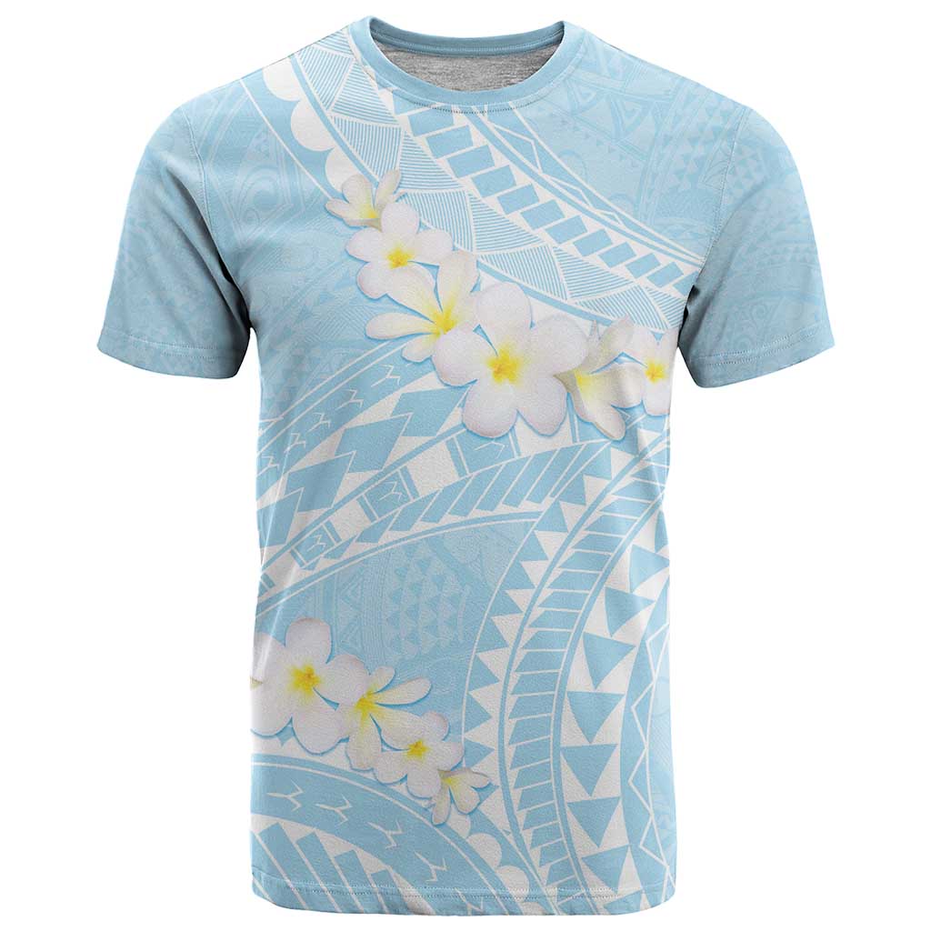Polynesian Vintage Floral T Shirt Azure Motifs - Polynesian Pride