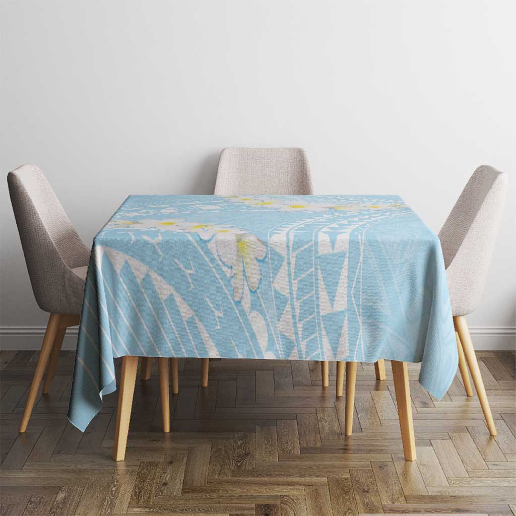 Polynesian Vintage Floral Tablecloth Azure Motifs - Polynesian Pride