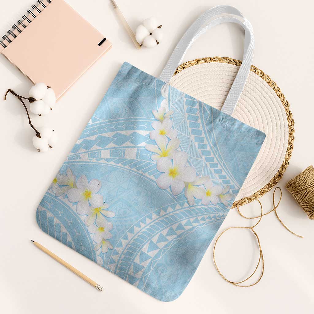 Polynesian Vintage Floral Tote Bag Azure Motifs - Polynesian Pride
