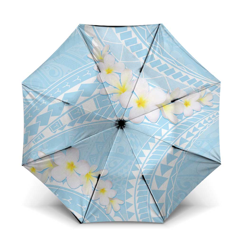 Polynesian Vintage Floral Umbrella Azure Motifs - Polynesian Pride