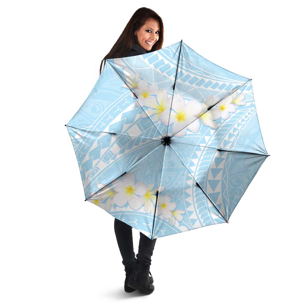 Polynesian Vintage Floral Umbrella Azure Motifs - Polynesian Pride