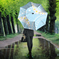 Polynesian Vintage Floral Umbrella Azure Motifs - Polynesian Pride