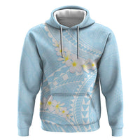 Polynesian Vintage Floral Zip Hoodie Azure Motifs - Polynesian Pride