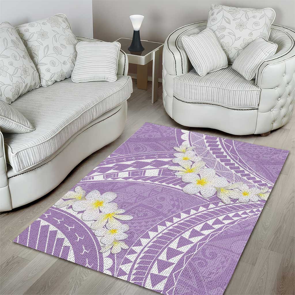 Polynesian Vintage Floral Area Rug Lavender Motifs - Polynesian Pride
