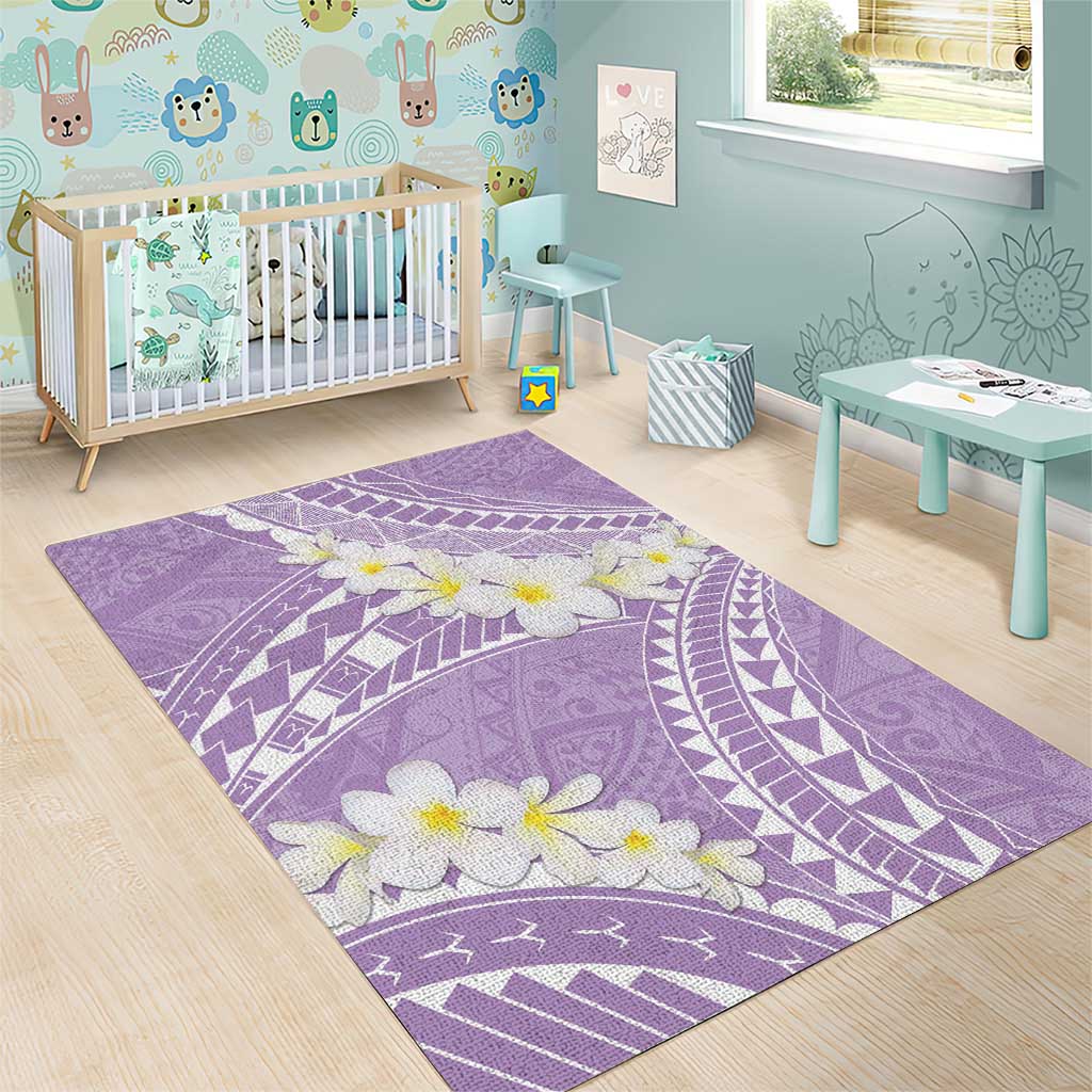 Polynesian Vintage Floral Area Rug Lavender Motifs - Polynesian Pride