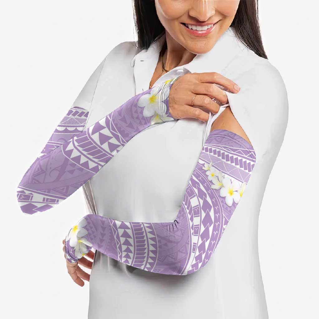 Polynesian Vintage Floral Arm Sleeves Lavender Motifs - Polynesian Pride
