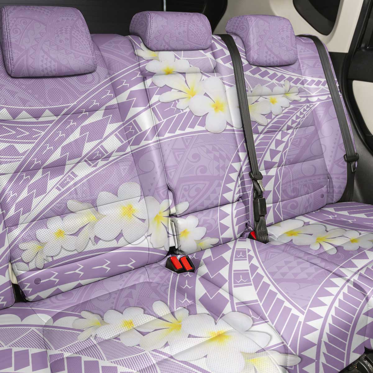 Polynesian Vintage Floral Back Car Seat Cover Lavender Motifs - Polynesian Pride