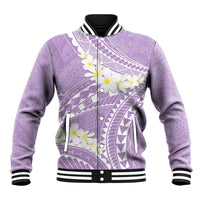 Polynesian Vintage Floral Baseball Jacket Lavender Motifs - Polynesian Pride