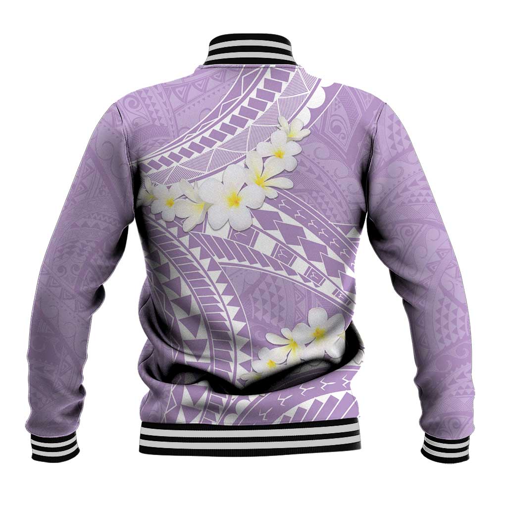 Polynesian Vintage Floral Baseball Jacket Lavender Motifs - Polynesian Pride
