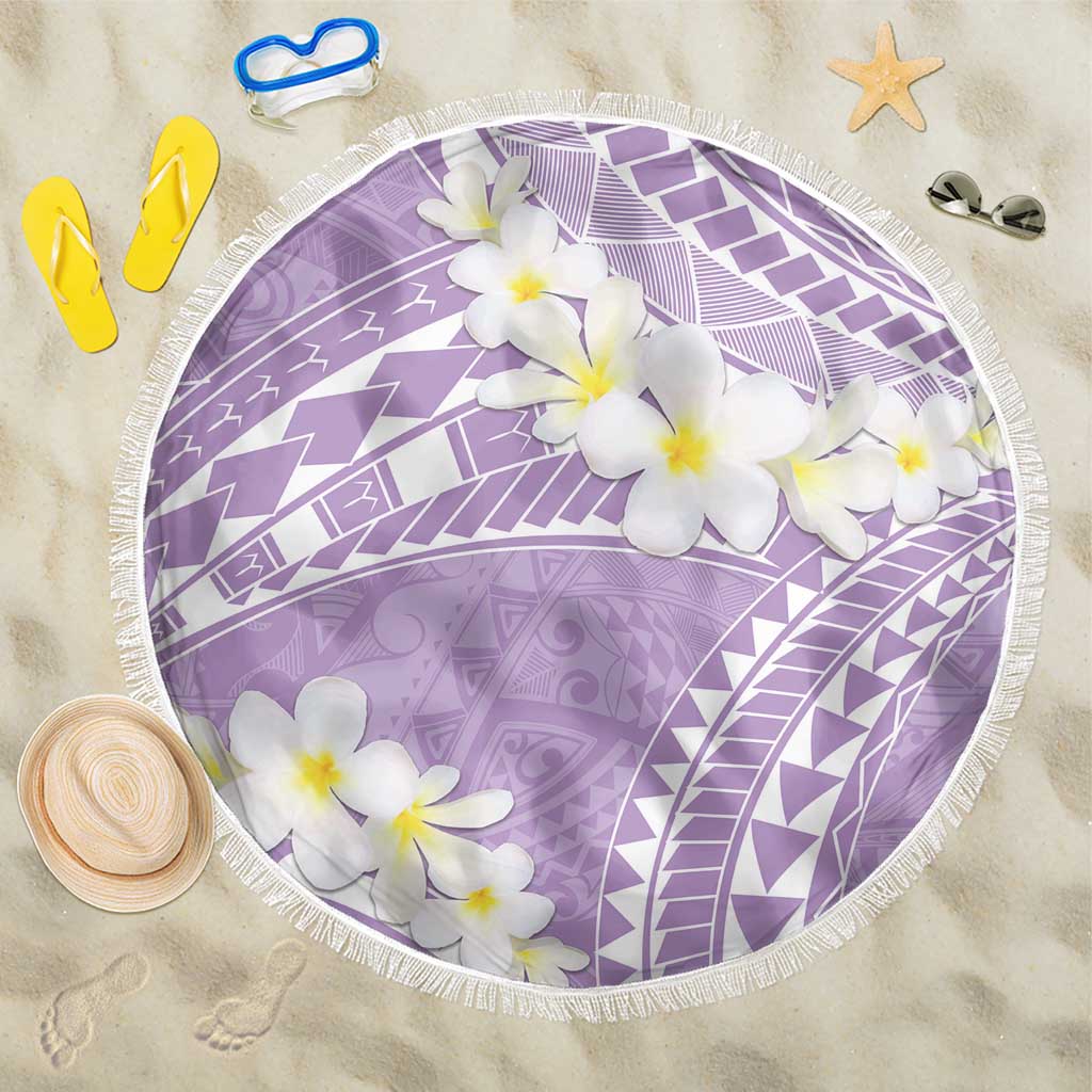Polynesian Vintage Floral Beach Blanket Lavender Motifs - Polynesian Pride