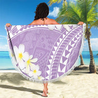 Polynesian Vintage Floral Beach Blanket Lavender Motifs - Polynesian Pride