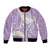 Polynesian Vintage Floral Bomber Jacket Lavender Motifs - Polynesian Pride
