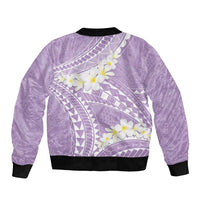 Polynesian Vintage Floral Bomber Jacket Lavender Motifs - Polynesian Pride
