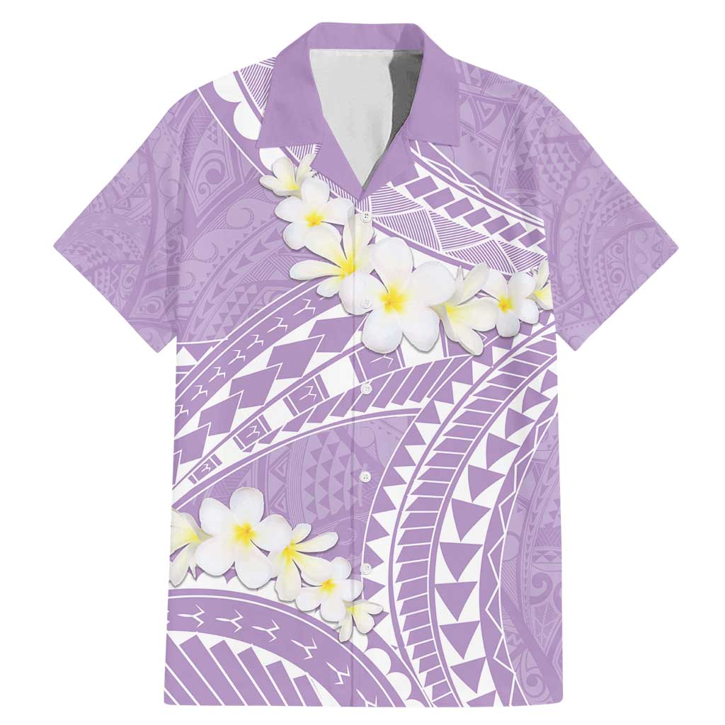 Polynesian Vintage Floral Family Matching Mermaid Dress and Hawaiian Shirt Lavender Motifs - Polynesian Pride