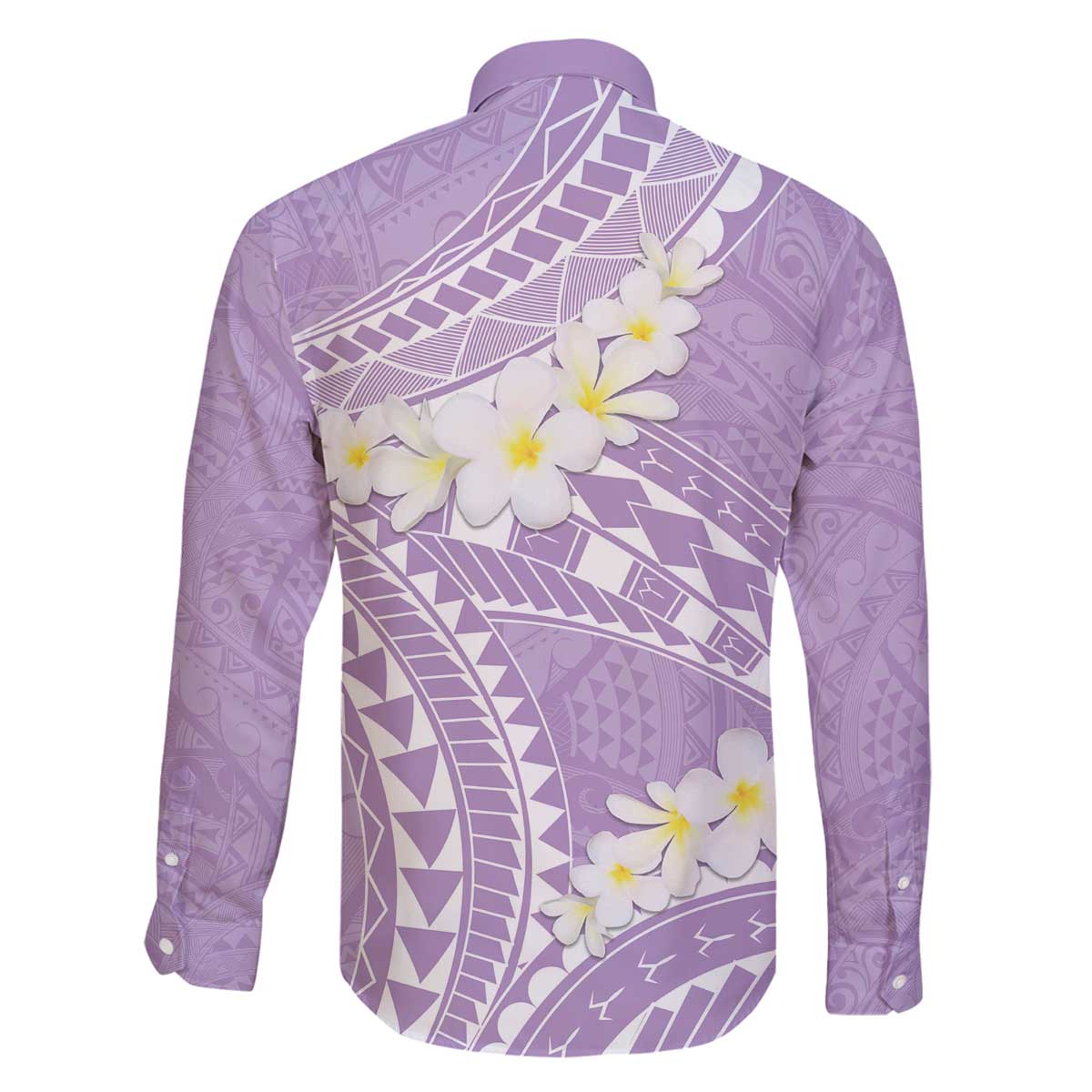 Polynesian Vintage Floral Family Matching Off The Shoulder Long Sleeve Dress and Hawaiian Shirt Lavender Motifs - Polynesian Pride