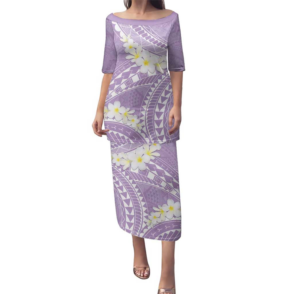 Polynesian Vintage Floral Family Matching Puletasi and Hawaiian Shirt Lavender Motifs - Polynesian Pride