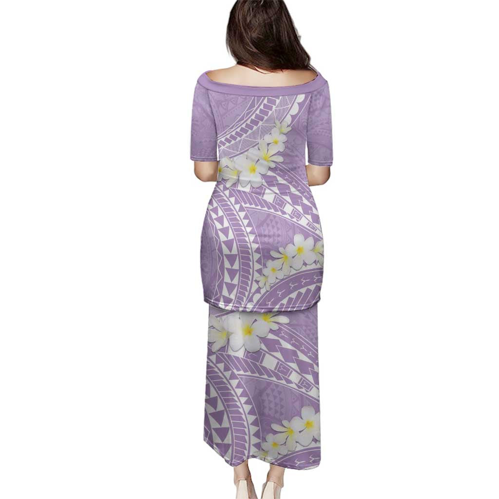 Polynesian Vintage Floral Family Matching Puletasi and Hawaiian Shirt Lavender Motifs - Polynesian Pride