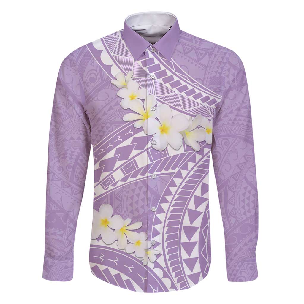 Polynesian Vintage Floral Family Matching Short Sleeve Bodycon Dress and Hawaiian Shirt Lavender Motifs - Polynesian Pride