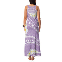 Polynesian Vintage Floral Family Matching Tank Maxi Dress and Hawaiian Shirt Lavender Motifs - Polynesian Pride