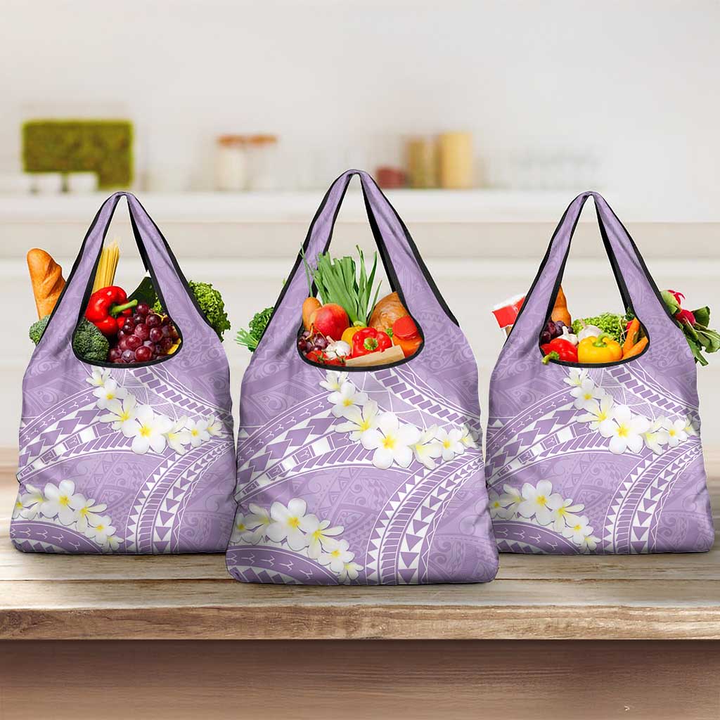 Polynesian Vintage Floral Grocery Bag Lavender Motifs - Polynesian Pride