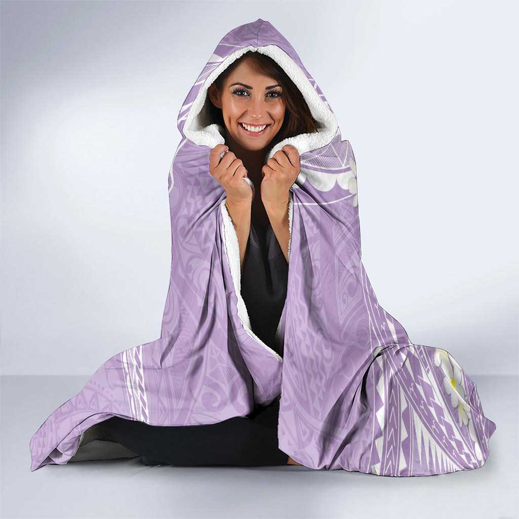 Polynesian Vintage Floral Hooded Blanket Lavender Motifs - Polynesian Pride