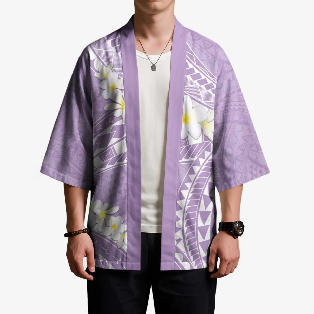 Polynesian Vintage Floral Kimono Lavender Motifs - Polynesian Pride
