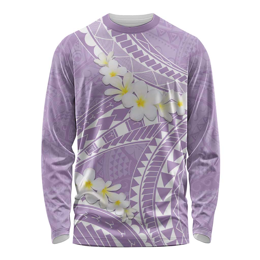 Polynesian Vintage Floral Long Sleeve Shirt Lavender Motifs - Polynesian Pride