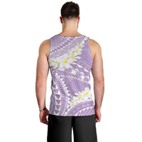 Polynesian Vintage Floral Men Tank Top Lavender Motifs - Polynesian Pride
